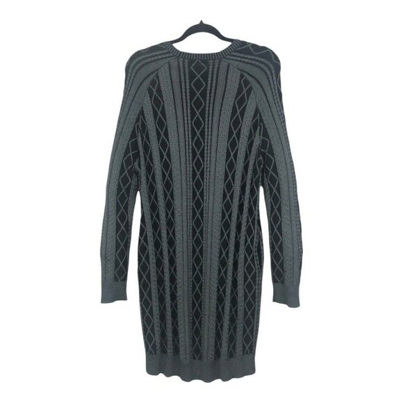 ATM Anthony Thomas Melillo Women's Medium Black Gray Cable Knit Sweater Dress - Picture 4 of 6